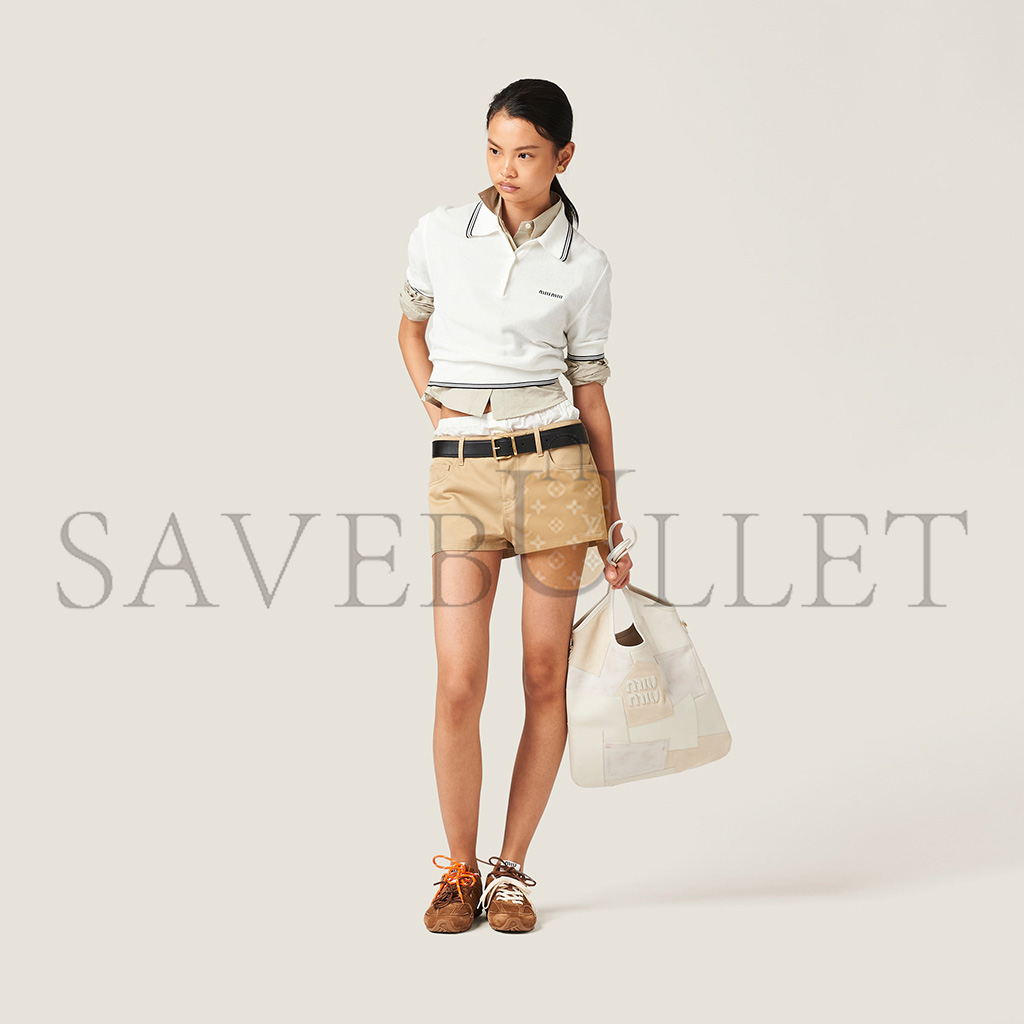 MIU MIU IVY LEATHER PATCHWORK HANDBAG 5BG231 (40*35cm)